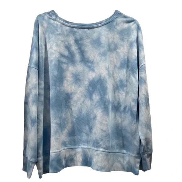 a.n.a Women’s Blue & White Tie-Dye Pullover Sweater Sz XXL - Picture 3 of 5